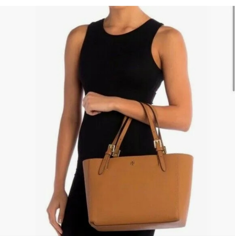 EUC Tory Burch York Tan Saffiano Leather Tote Bag